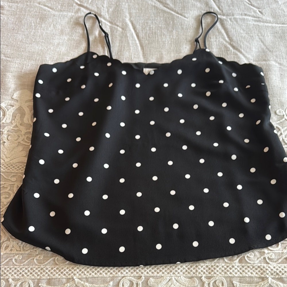 Black and White Polka Dot Sleeveless Camisole.  J Crew Size 6